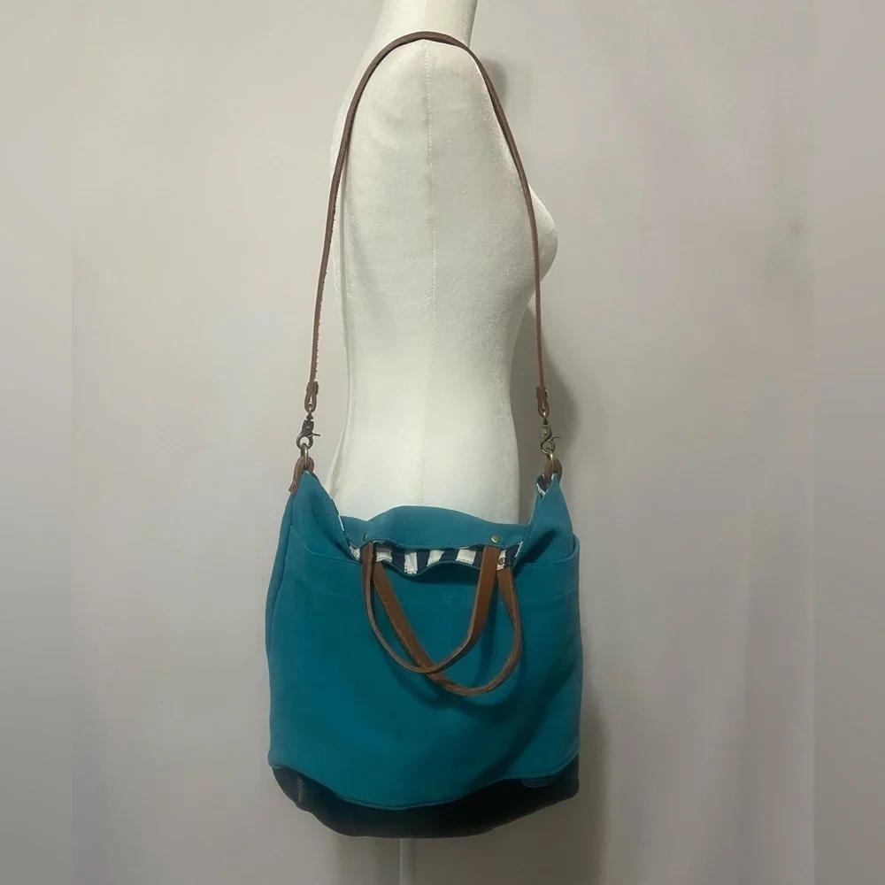 Teal and Brown Women’s Hobo Bag - Stylish Everyday Carry
